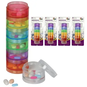4 Pk Weekly Medicine 7 Day Pill Organizer Stackable Container Craft Bead Storage