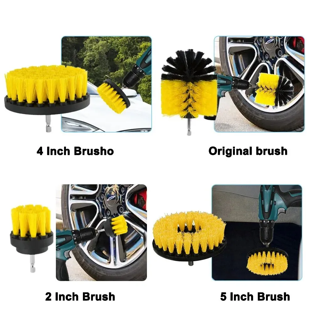 4pc Nylon Electric Drill Scrubber Brush for Carpet Glass Car