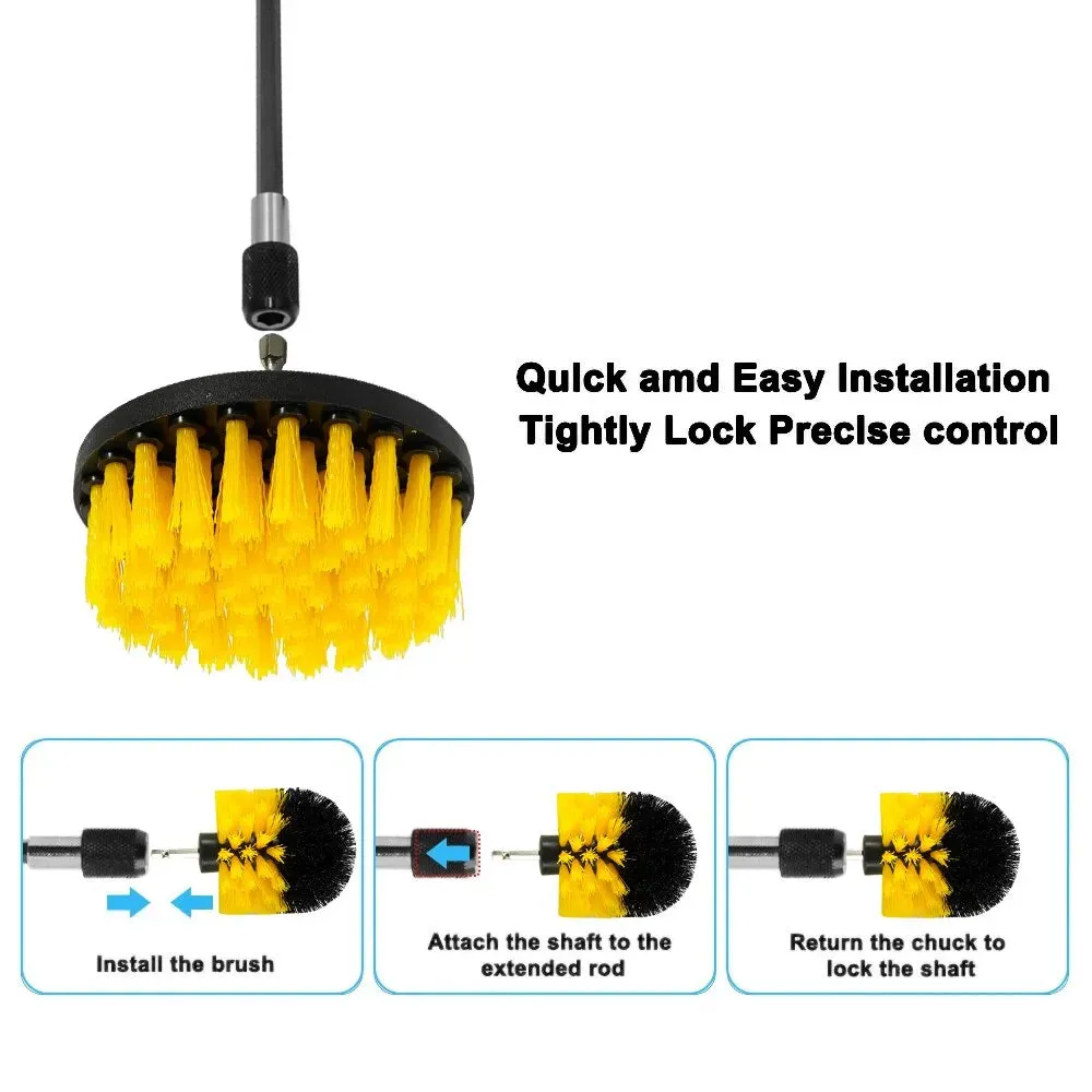 4pc Nylon Electric Drill Scrubber Brush for Carpet Glass Car