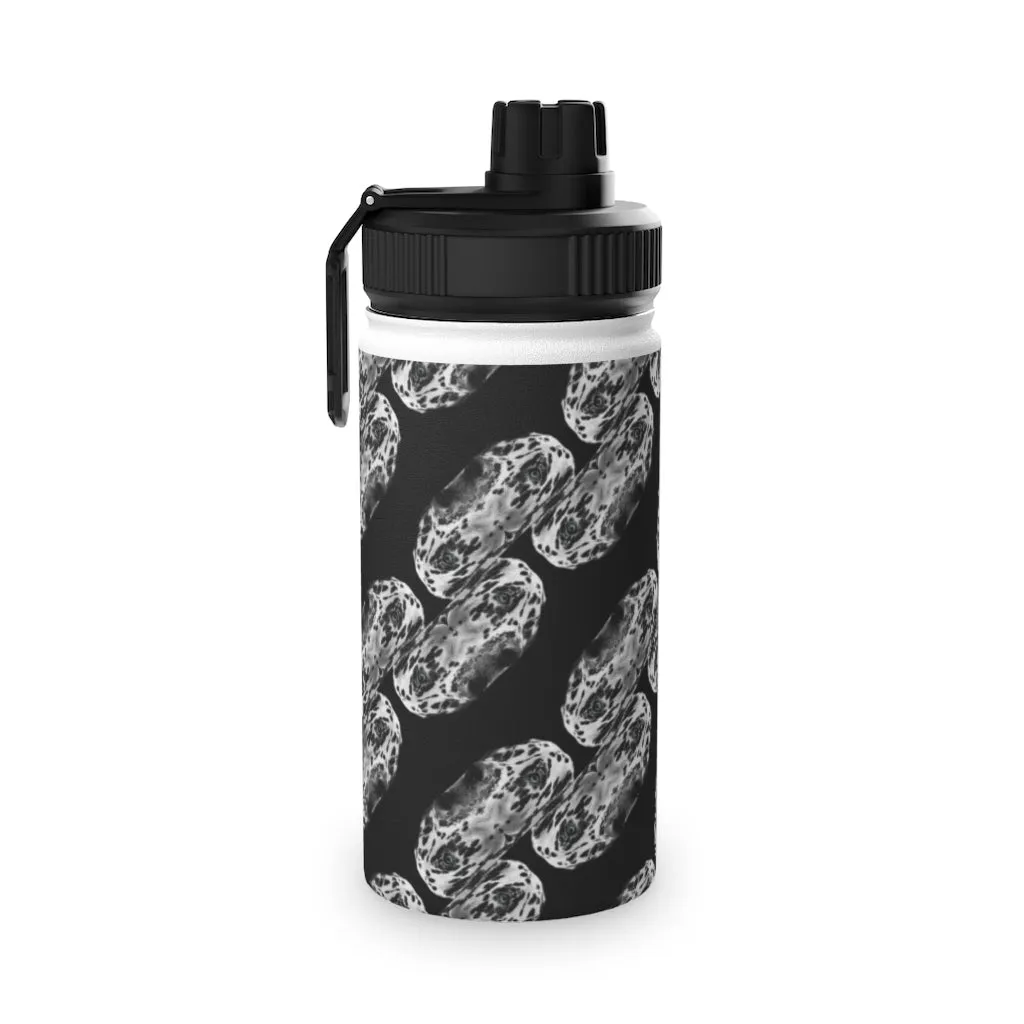 Dalmation Dog Abstract Black and White Pattern Stainless Steel Water Bottle, Sports Lid