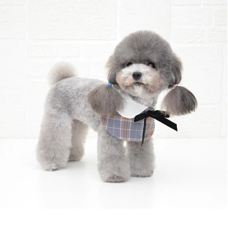 Dog Shawl Small Cloak Pet Bow Ttie Saliva Towel Pet Accessories - Size L