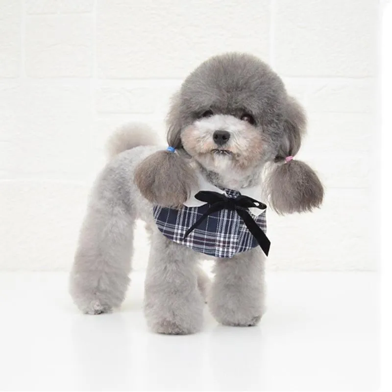 Dog Shawl Small Cloak Pet Bow Ttie Saliva Towel Pet Accessories - Size L
