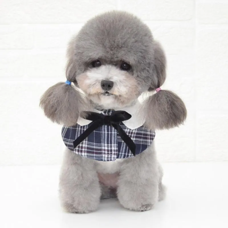 Dog Shawl Small Cloak Pet Bow Ttie Saliva Towel Pet Accessories - Size L