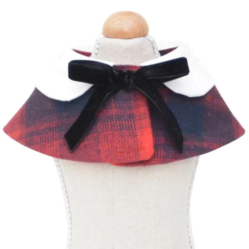 Dog Shawl Small Cloak Pet Bow Ttie Saliva Towel Pet Accessories - Size L