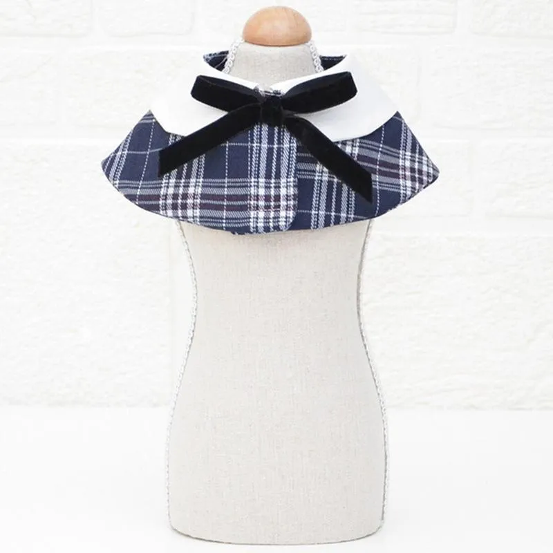 Dog Shawl Small Cloak Pet Bow Ttie Saliva Towel Pet Accessories - Size L