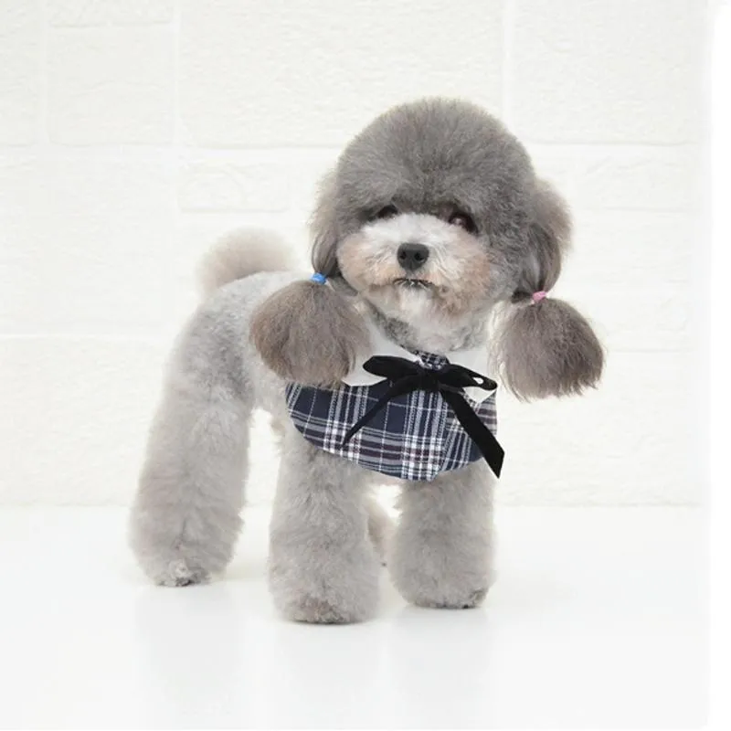 Dog Shawl Small Cloak Pet Bow Ttie Saliva Towel Pet Accessories - Size M