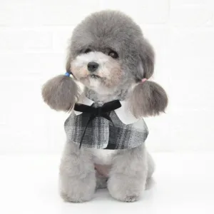 Dog Shawl Small Cloak Pet Bow Ttie Saliva Towel Pet Accessories - Size M