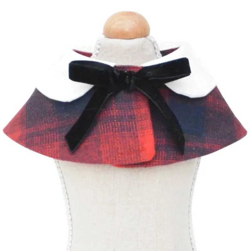 Dog Shawl Small Cloak Pet Bow Ttie Saliva Towel Pet Accessories - Size M