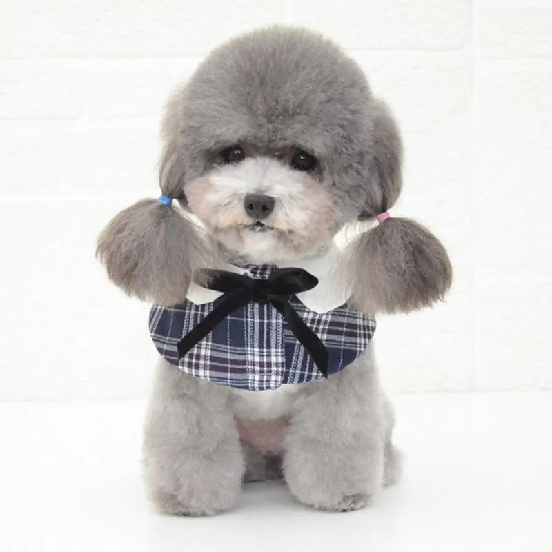 Dog Shawl Small Cloak Pet Bow Ttie Saliva Towel Pet Accessories - Size M