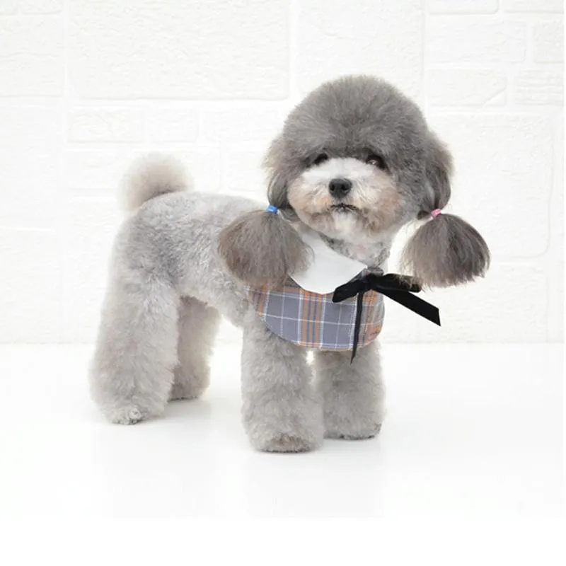 Dog Shawl Small Cloak Pet Bow Ttie Saliva Towel Pet Accessories - Size M