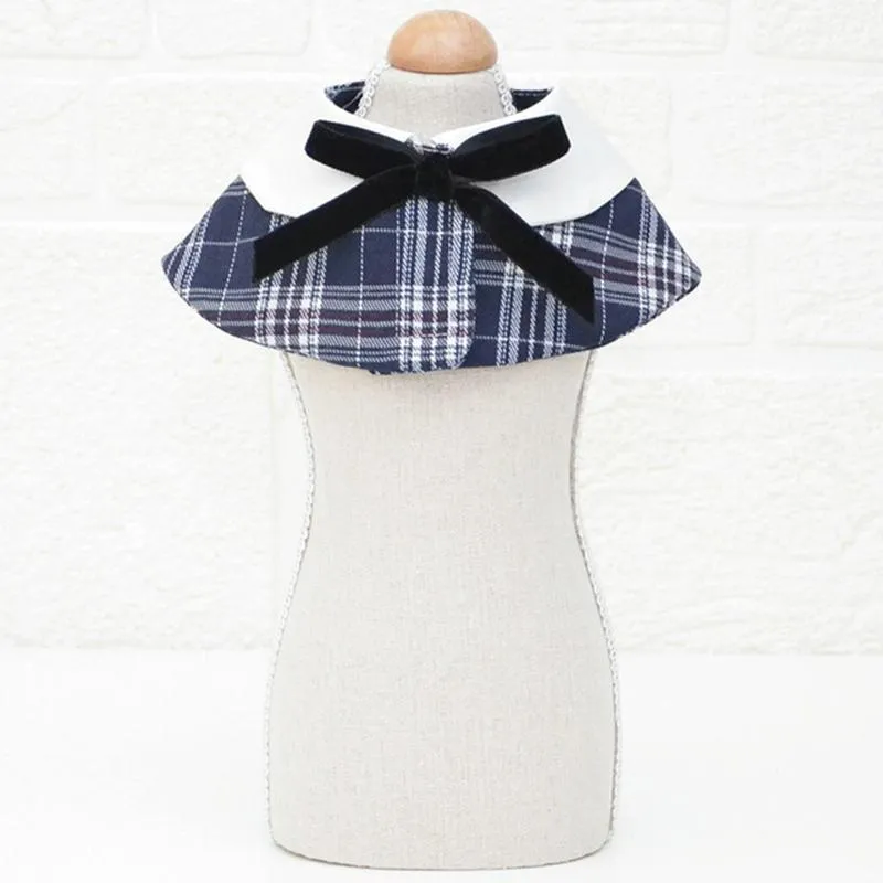 Dog Shawl Small Cloak Pet Bow Ttie Saliva Towel Pet Accessories - Size M