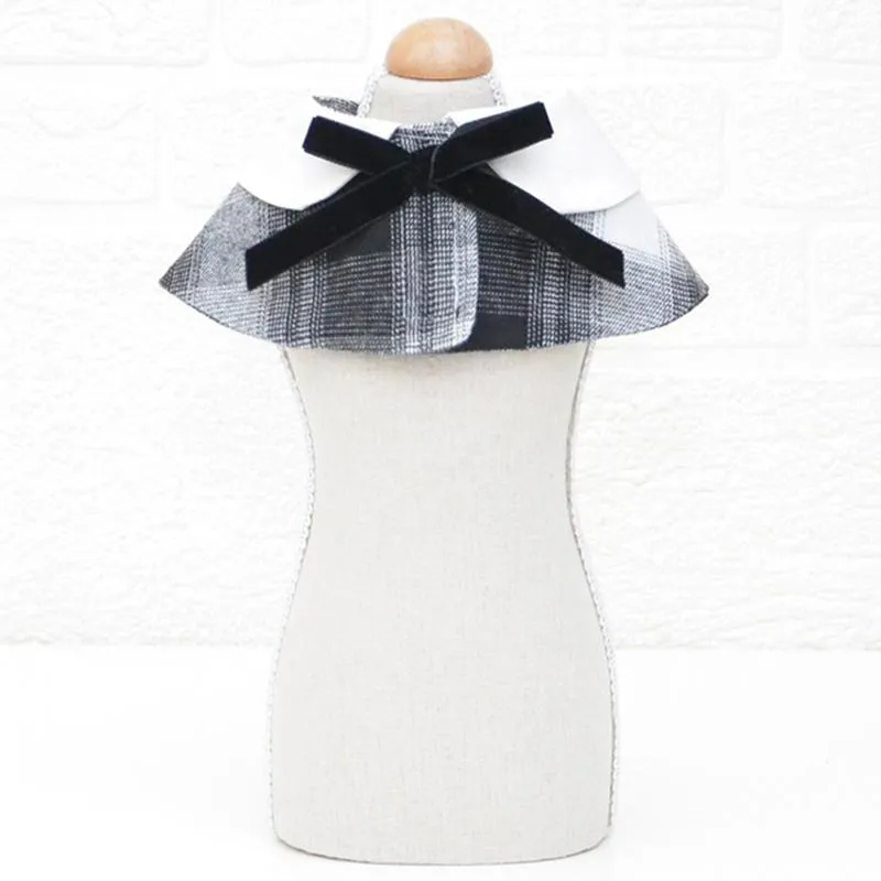 Dog Shawl Small Cloak Pet Bow Ttie Saliva Towel Pet Accessories - Size S