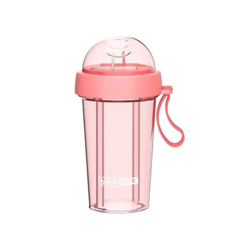 Dual-Use Water Bottle with Straws