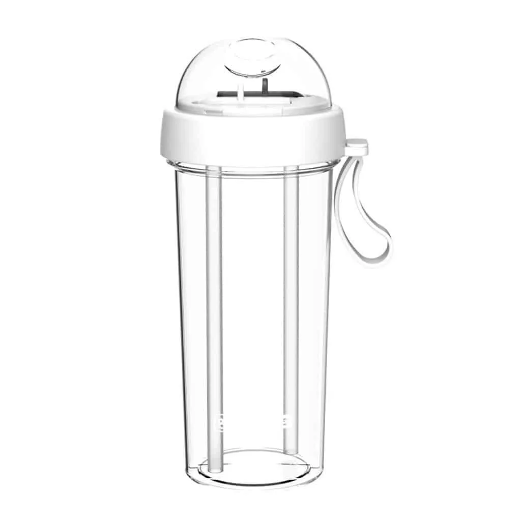 Dual-Use Water Bottle with Straws
