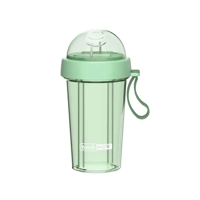 Dual-Use Water Bottle with Straws