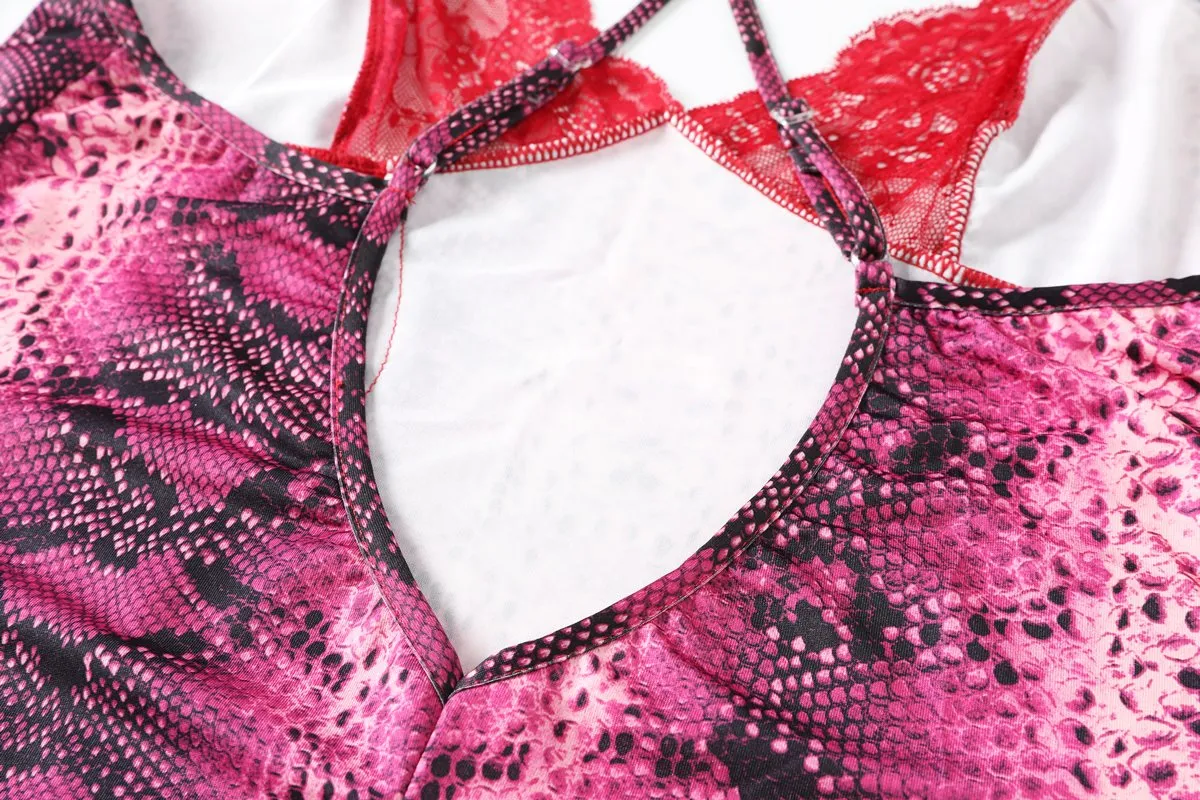 Isabis Plus Size Lingerie Slip Dress with G String Panty