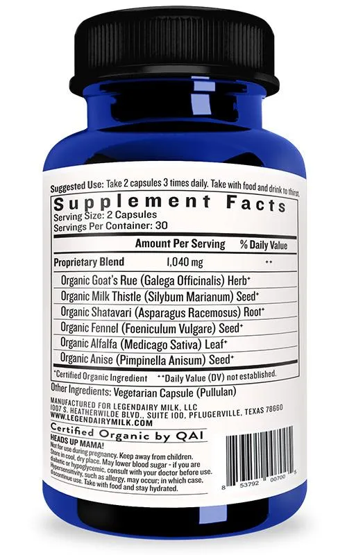 Liquid Gold Organic Lactation Blend - 60 Capsules