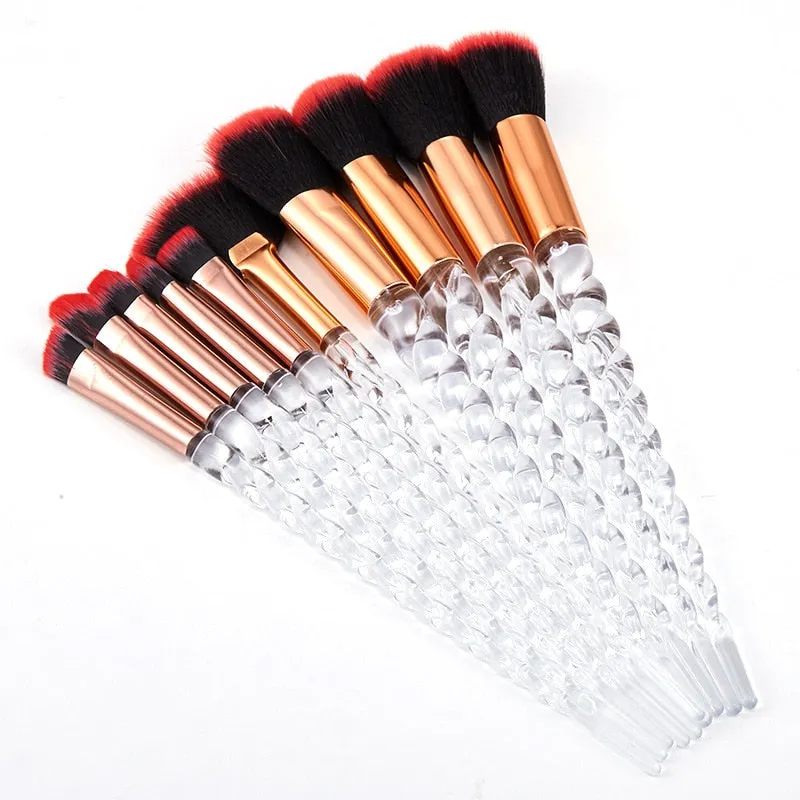 Makeup Brush Set Crystal Threaded Handle