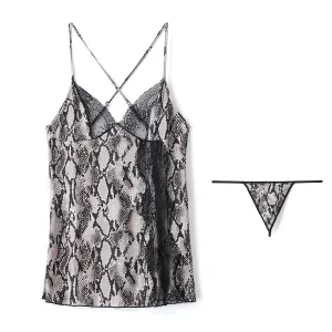 Natalia Plus Size Sexy Lingerie Nightie Dress with Matching G String Panty