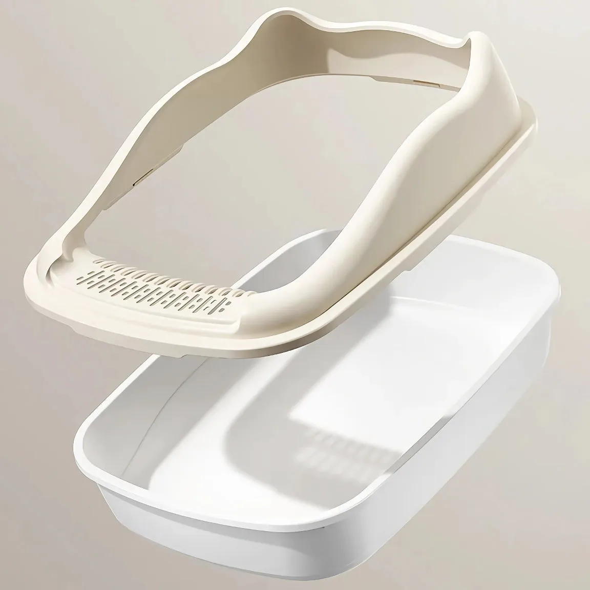 Semi-Closed Cat Litter Box with Scoop - Perfect for Small Cats & Dogs